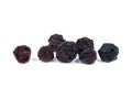 Pile sweet dried cherry isolated on a white Royalty Free Stock Photo