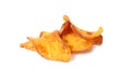 Pile of sweet potato chips isolated Royalty Free Stock Photo