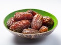 Pile of sweet tasty dried dates fruits close up isolated Royalty Free Stock Photo