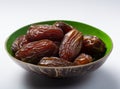 Pile of sweet tasty dried dates fruits close up isolated Royalty Free Stock Photo