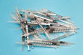 A pile of syringes for insulin