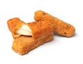 Pile of tasty cheese sticks isolated Royalty Free Stock Photo