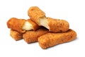 Pile of tasty cheese sticks isolated Royalty Free Stock Photo