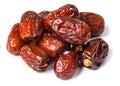 Pile of tasty dry dates isolated on white background. Arabic food Royalty Free Stock Photo