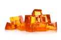 Pile of tasty jelly cubes isolated Royalty Free Stock Photo