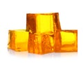 Pile of tasty jelly cubes isolated Royalty Free Stock Photo