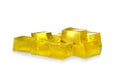 Pile of tasty jelly cubes on white Royalty Free Stock Photo