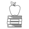 Pile text books and apple Royalty Free Stock Photo