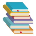 Pile text books isolated icon