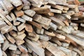 The pile of timber waiting for build anything in the site of const Royalty Free Stock Photo
