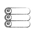 Pile towels isolated icon
