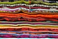 Pile of traditional colorful Arabic scarves