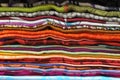 Pile of traditional colorful Arabic scarves