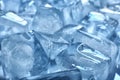 Pile of transparent ice cubes melting Royalty Free Stock Photo