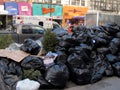 Pile of trash on street in New York City Royalty Free Stock Photo