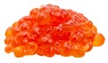 Pile of trout fish salty red caviar isolated