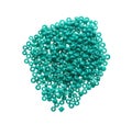 Pile of turquoise beads on white background, top view Royalty Free Stock Photo