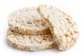 Pile of two and half puffed rice cakes. Royalty Free Stock Photo