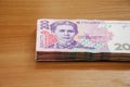 Pile of ukrainian money hryvnia, denomination of 200 UAH Royalty Free Stock Photo