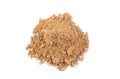 Pile of ultra-ventillated yellow clay in close-up. on wite Royalty Free Stock Photo