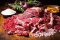 pile of uncooked meat ready for argentinian asado Royalty Free Stock Photo