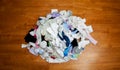 Pile of Unmatched Socks from Above