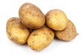 Pile of unwashed ripe potatoes isolated on white background Royalty Free Stock Photo