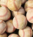 Pile up a stack of old baseball in green