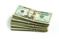 Pile of US currency twenty dollar bills Royalty Free Stock Photo