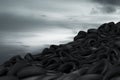 Pile of used car tires Royalty Free Stock Photo