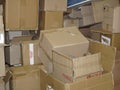 Pile of Used Cardboard Boxes. Royalty Free Stock Photo