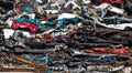 Pile of used cars, car scrap yard Royalty Free Stock Photo