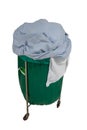 A pile of used clothes in hospital movable trolley with bag for Royalty Free Stock Photo