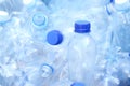 Pile of used plastic bottles as background, closeup. Recycling problem Royalty Free Stock Photo