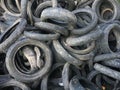 Pile of used tires Royalty Free Stock Photo