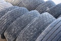 Pile of used truck tires