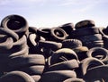 A pile of used tyres Royalty Free Stock Photo