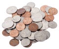 Isolated US Coins Pile Royalty Free Stock Photo