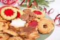 Pile of various christmas cookies