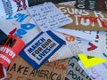 Pile of various discarded signs for the March for Our Lives rally in San Francisco