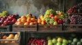 Assorted Fruits on Wooden Crates Royalty Free Stock Photo