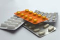 Pile of pills in blister packs Royalty Free Stock Photo
