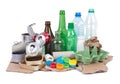 Pile of various rubbish prepared for recycling Royalty Free Stock Photo