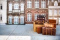 Pile of vintage suitcases. Vintage travel luggage Royalty Free Stock Photo