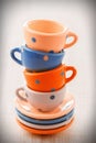 Pile of vintage tea cups Royalty Free Stock Photo