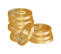 Pile of virtual coins icons