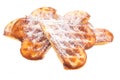 A pile of waffle hearts isolated on white background Royalty Free Stock Photo