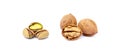 Pile of walnuts and pistachio nuts Royalty Free Stock Photo