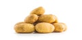 A pile washed potatoes isolated on white. Royalty Free Stock Photo