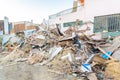 Pile of waste on yard of shipyard in egypt